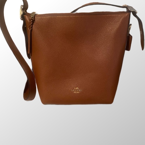 Coach Handbags - Coach Brown Leather Crossbody Bucket Bag NWOT